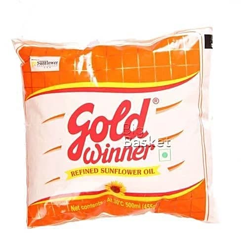 Gold Winner Refined Oil Sunflower 500 ml Pouch