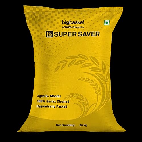 Super Saver Sona Masoori Raw Rice 26 kg Bag