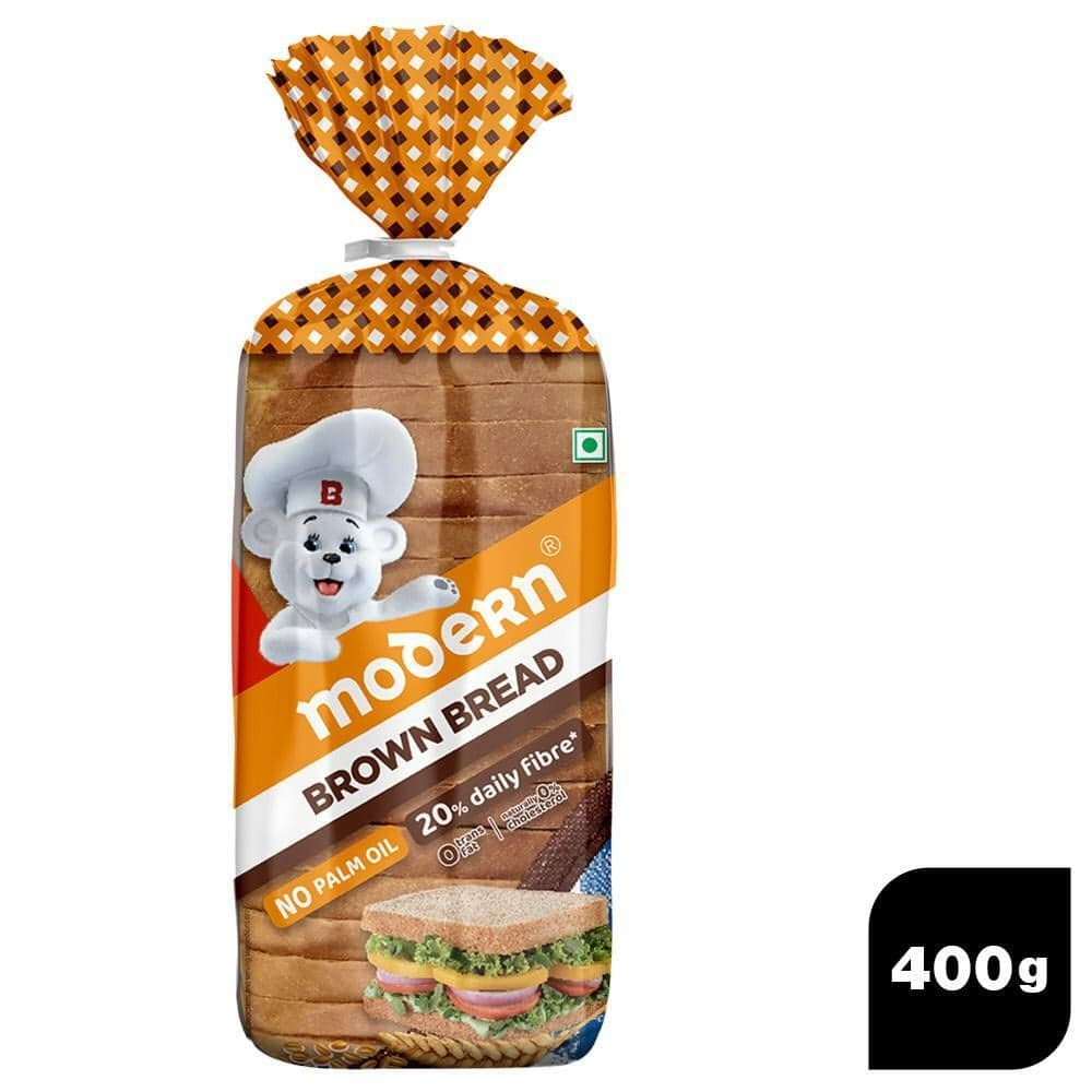 Modern Hi Fibre Brown Bread 400 g (Pack)