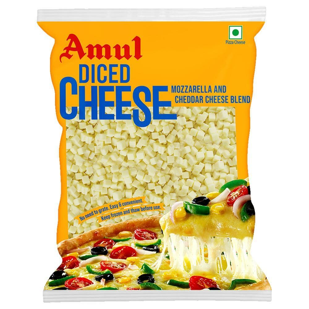 Amul Mozzarella & Cheddar Diced Cheese Blend 200 g (Pack)