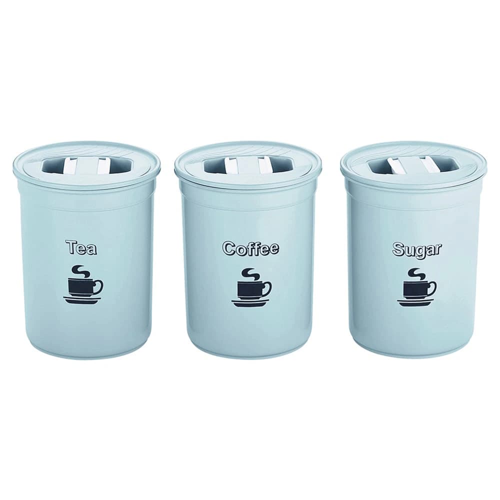 Home One Airseal Blue Tea, Coffee & Sugar Container 850 ml (Set of 3)