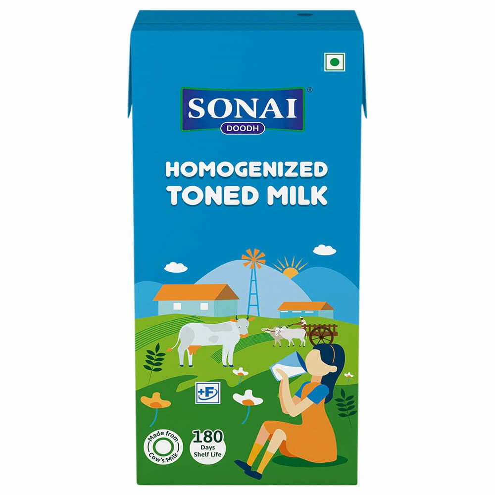 Sonai Homogenized Toned Milk 1 L (Tetra Pack)