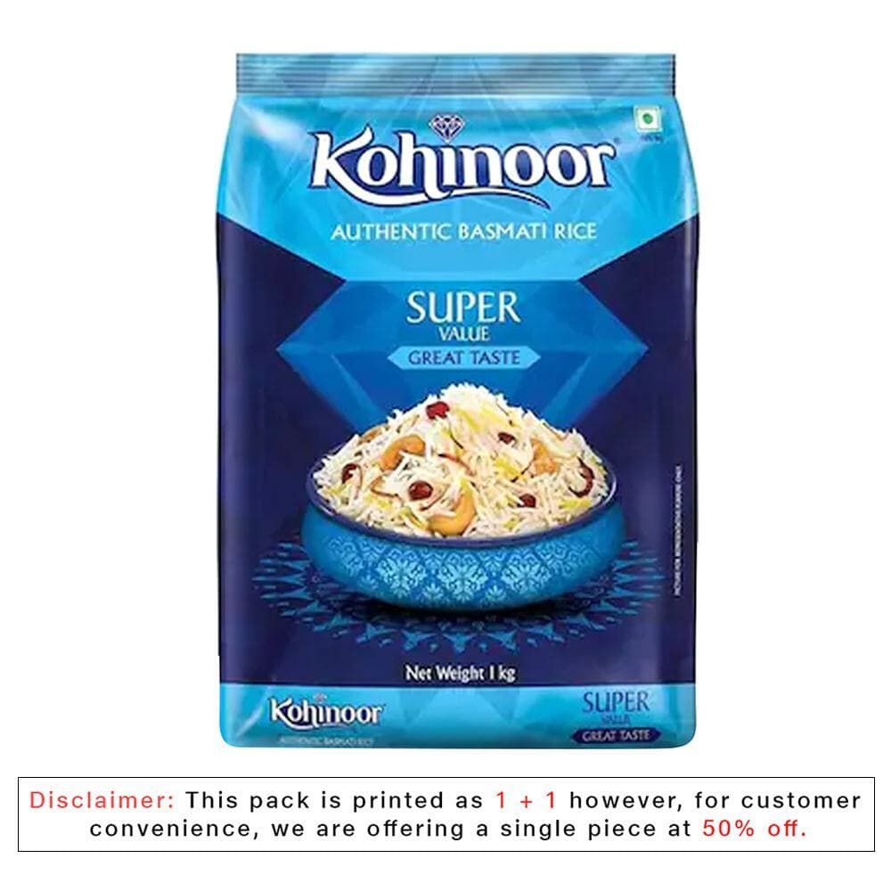 Kohinoor Authentic Basmati Rice 1 kg (Buy 1@ 50% Off)