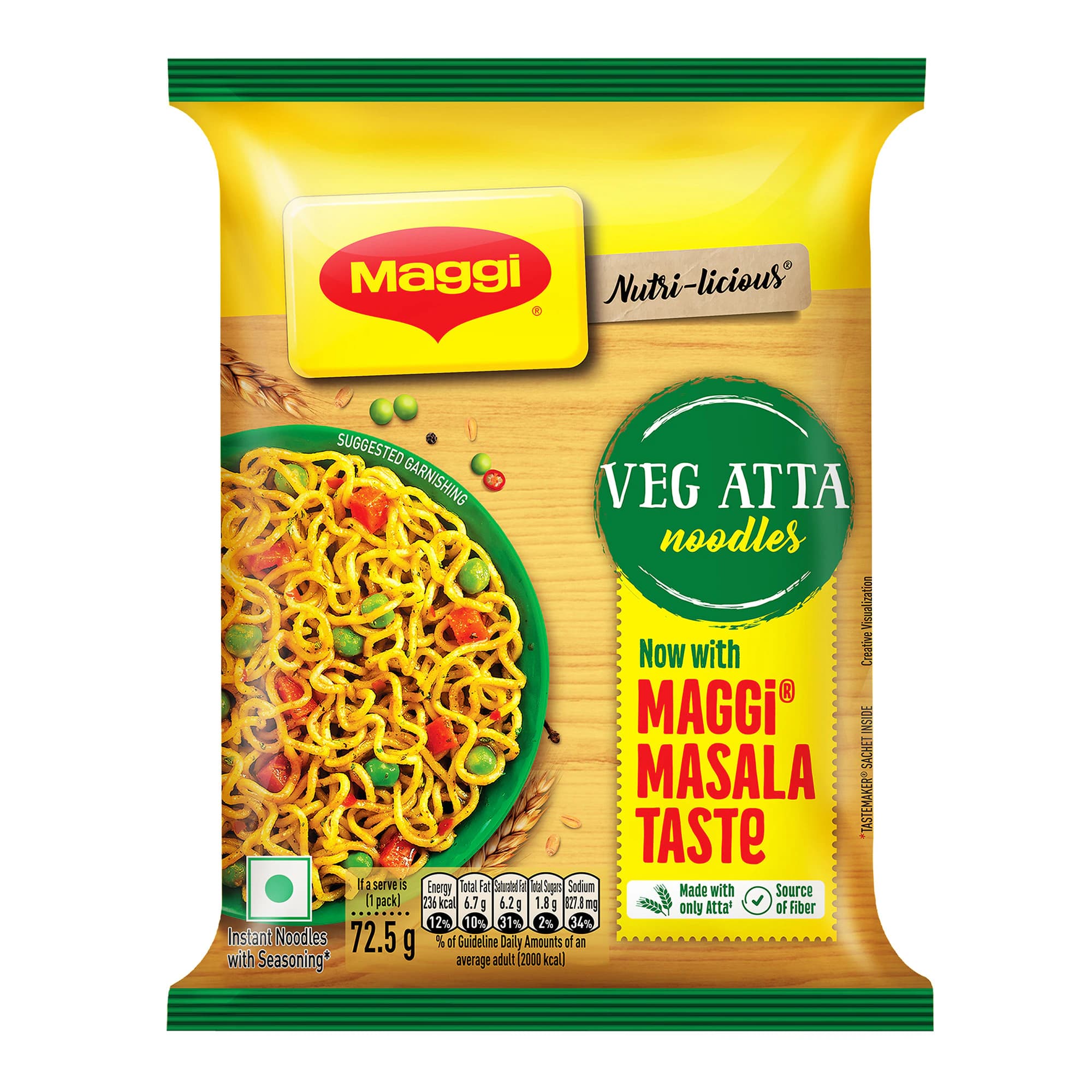 Maggi Nutri-Licious Masala Veg Atta Noodles 72.5 g