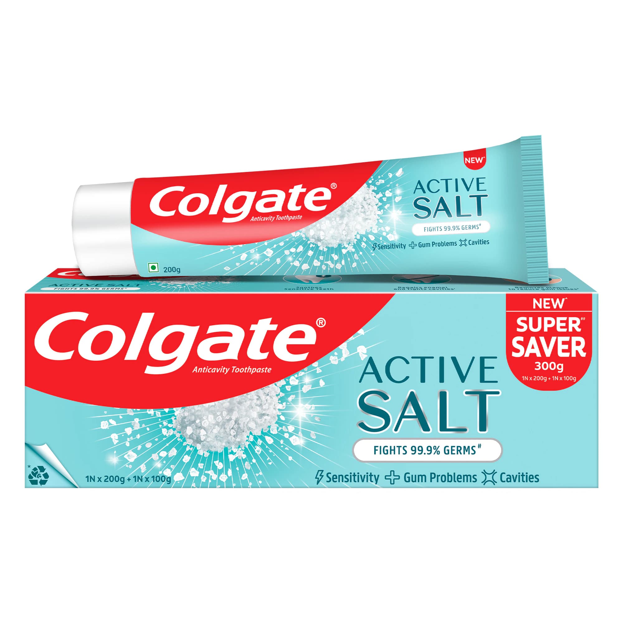 Colgate Active Salt Anticavity Toothpaste (200 g + 100 g)