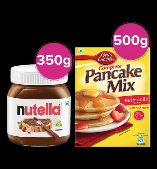 Nutella Hazelnut Spread with Cocoa & Betty Crocker Pancake Mix Buttermilk 1 Combo