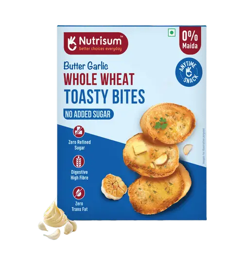Nutrisum Whole Wheat Toasty Bites - Butter Garlic 150 g