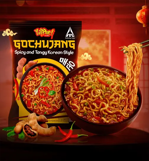 YiPPee! Gochujang Spicy And Tangy Korean Style Noodles 73 g x 3