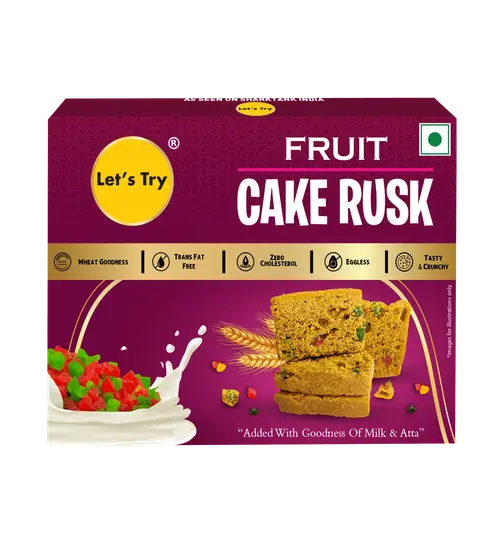 Let's Try Fruit Cake Rusk with Goodness of Milk & Atta 100 g