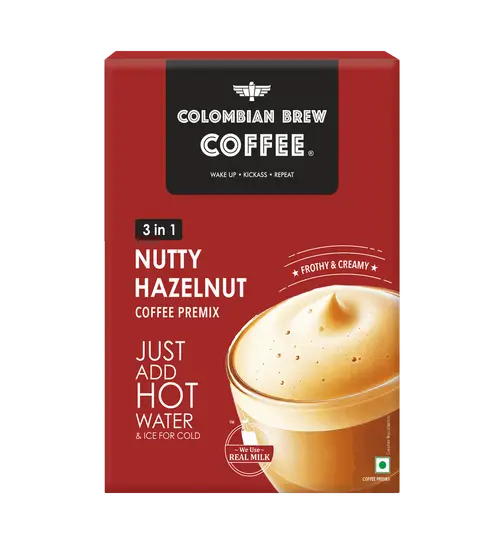 Colombian Brew Coffee Hazelnut Cafe Latte Instant Coffee Premix 3In1 200 g