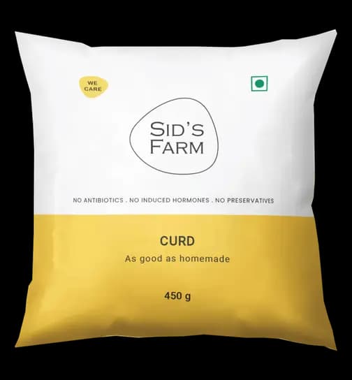 Sid's Farm Curd - Made from Tested Milk (No Antibiotics, No Hormones, No Preservatives) 450 g x 3