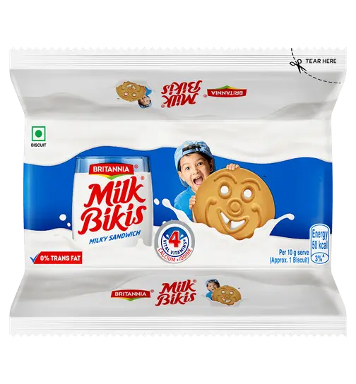 Britannia Milk Bikis Sandwich Biscuits 188 g x 4