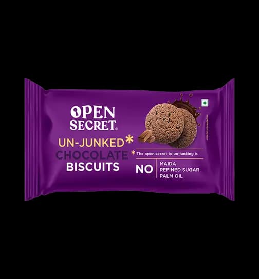 Open Secret Zero Maida Chocolate Biscuit Cookies,Healthy Snacks with No Refined Sugar & No Palm Oil 40 g x 2