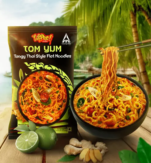 YiPPee! Tom Yum Tangy Thai Style Flat Noodles 73 g x 2