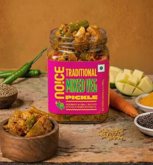 NOICE Traditional Mixed Veg Pickle | North Indian Style (Homestyle, No preservatives) 200 g