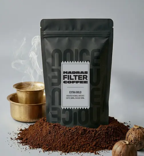 NOICE Freshly Grounded Madras Filter Coffee Powder | Coffee 80%, Chicory 20% (Roasted In Small Batches) 200 g