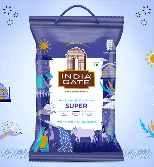 India Gate Super Basmati Rice | Perfectly Aged Long Grains 5 kg