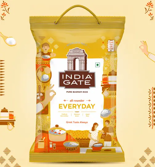 India Gate Everyday Basmati Rice | Fluffy Medium Grains 5 kg