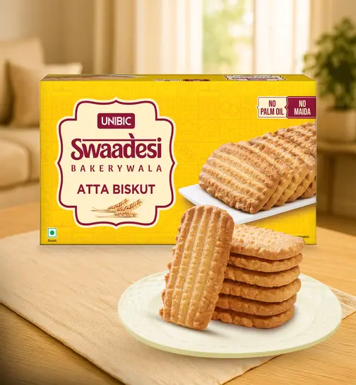 Unibic Swaadesi Bakerywala Atta Biskut - No Palm Oil & No Maida 200 g