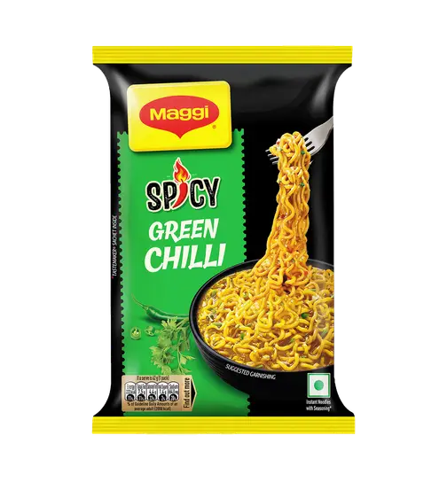 Maggi Spicy Green Chilli Noodles, Spicy Green Chilli Flavour, Instant & Easy Snack 62 g