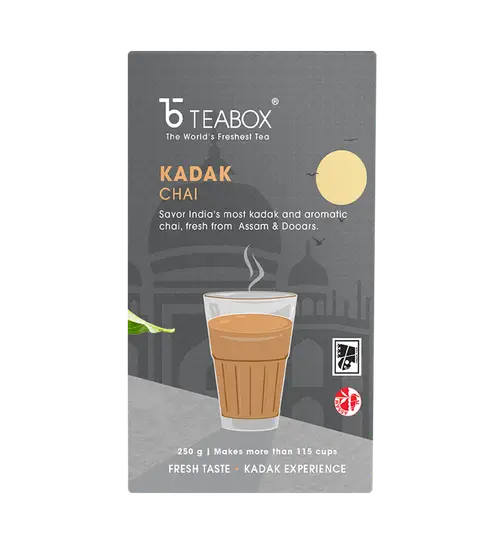 Teabox Kadak Chai - Premium Black Tea (CTC) with Strong Flavour and Aroma 250 g x 2