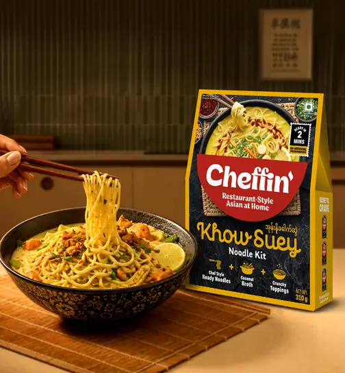 CHEFFIN Khow Suey Noodle Kit | Coconut Broth | Chef-style Ready Noodles 310 g