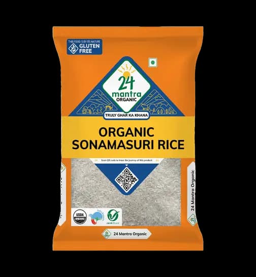 24 Mantra Organic Sona Masoori Polished Raw Rice Chawal 5 kg