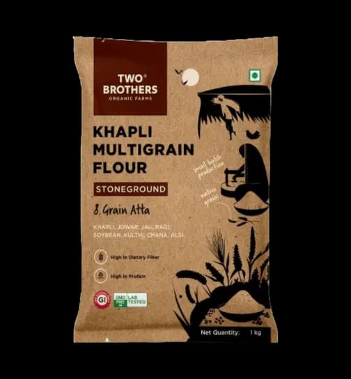 Two Brothers Organic Farms Khapli Multigrain Atta, 8 grains in 1 1 kg