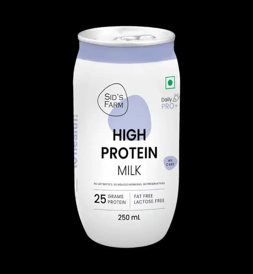 Sid's Farm High Protein Milk - No added Whey. Made from Tested Milk (No Antibiotics, No Hormones, No Preservatives) 250 ml
