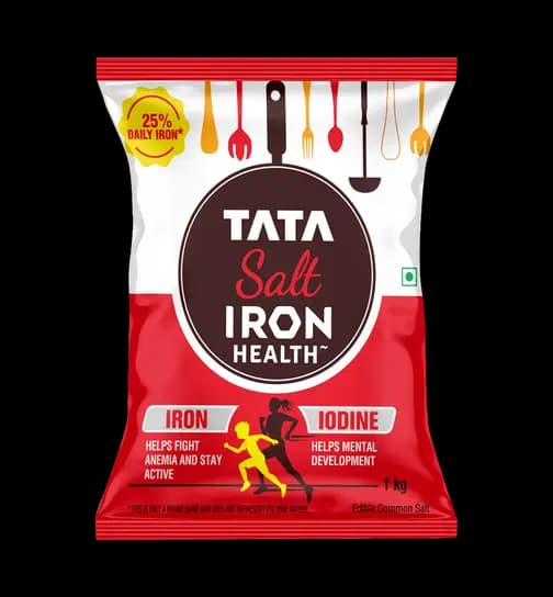 Tata Salt Iron Health, Double Fortified Salt with Iron & Iodine 1 kg