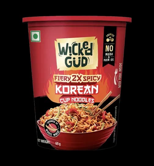 WickedGud Fiery 2X Spicy Korean Cup Noodles 69 g