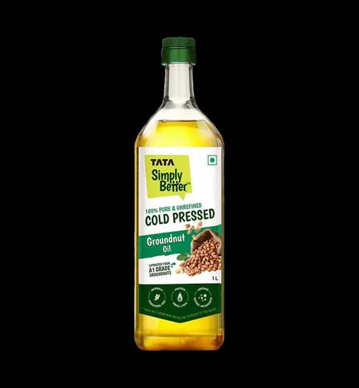 Tata Simply Better Cold Pressed Groundnut Oil, Pure and Unrefined 1 ltr
