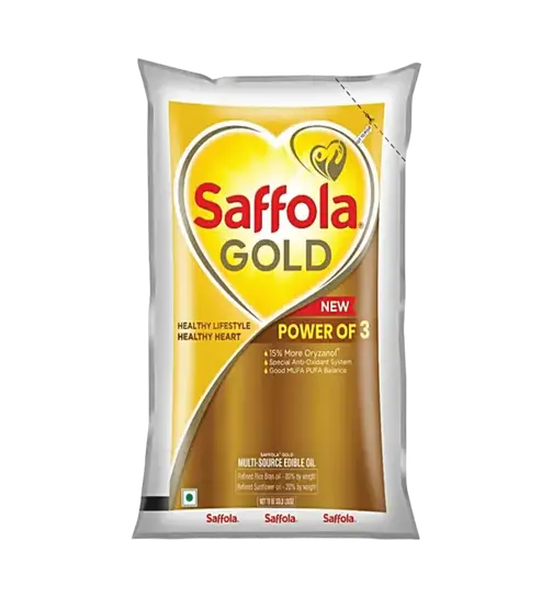 Saffola Gold Refined Cooking Oil Blend Of Rice Bran & Sunflower Oil 1 ltr