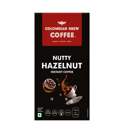Colombian Brew Coffee Hazelnut Instant Coffee No Sugar Vegan 40 g