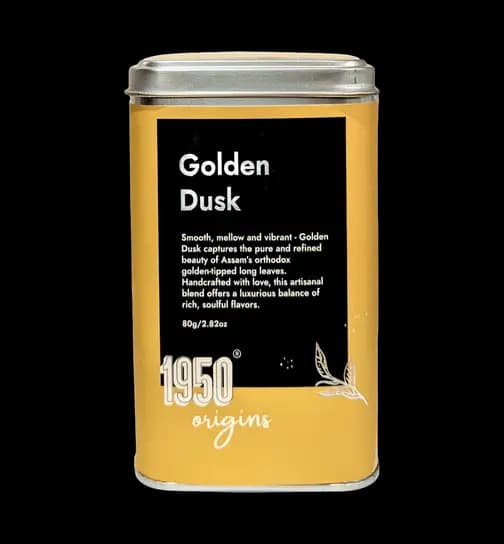 1950 Origins Golden Dusk Assam Whole Leaf Tea,Black Tea Chaipatti 80 g