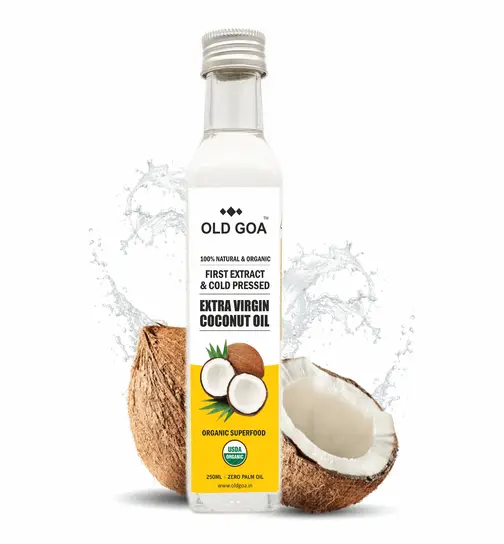 OLD GOA Extra Virgin Coconut Oil Cold Pressed | 100% Pure & Edible | For Cooking & Skin 250 ml