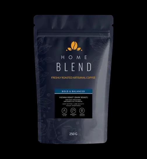 Home Blend Coffee Roasters Vienna Roast - Dark Roast - Whole Coffee Beans 250 g