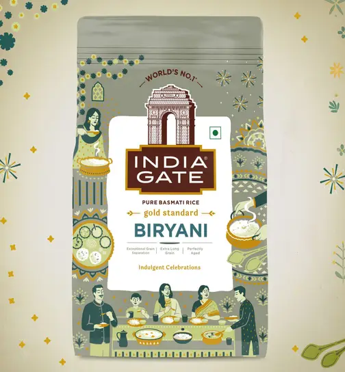 India Gate Biryani Gold Standard Basmati Rice | Perfectly Aged 1 kg