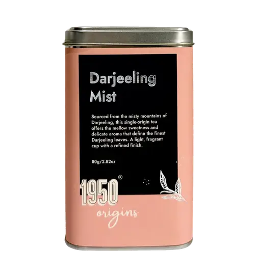 1950 Origins Darjeeling First Flush Long Leaf Tea | Premium Black Loose Leaf | 100% Natural, Smooth & Fresh | Tin Caddy 80 g