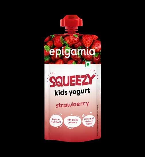 Epigamia Squeezy Kids Strawberry Yogurt 80 g