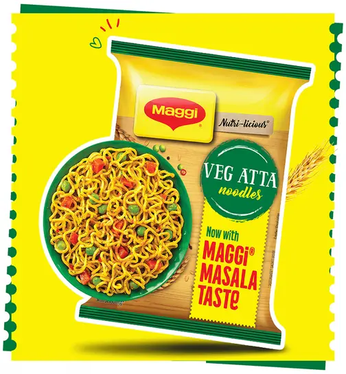MAGGI Nutri-licious Masala Veg Atta Noodles, Instant Noodles 72.5 g x 2
