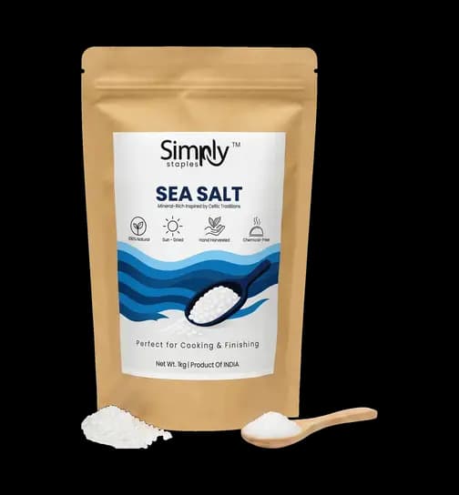 Simply Staples Sea Salt - Sun-Dried Hand Harvested Chemical-Free Mineral Rich 1 kg