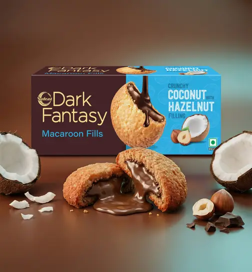 Coconut & Hazelnut Macaroon Fills by Sunfeast Dark Fantasy 69 g x 2