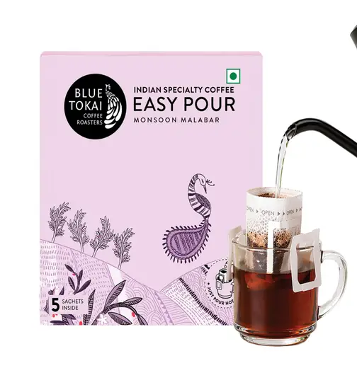 Blue Tokai Monsoon Malabar Medium-Dark Roast - Easy Pour Pack of 5 55 g