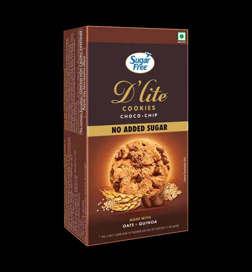 Sugar Free D'Lite Choco Chip Cookies | Zero Added Sugar | Made with Oats & Quinoa 150 g