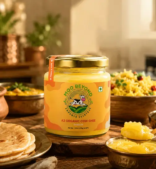Moobeyond Organic A2 Cow Ghee Danedar 250 ml