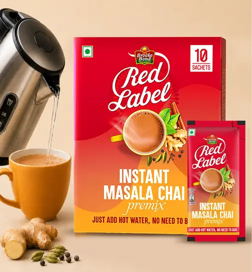Red Label Instant Masala Chai premix 10 Pieces