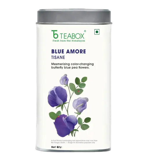 Teabox Blue Tea - With Fresh Whole Butterfly Pea (Aparajita) Flowers & Fully Caffeine Free 30 g