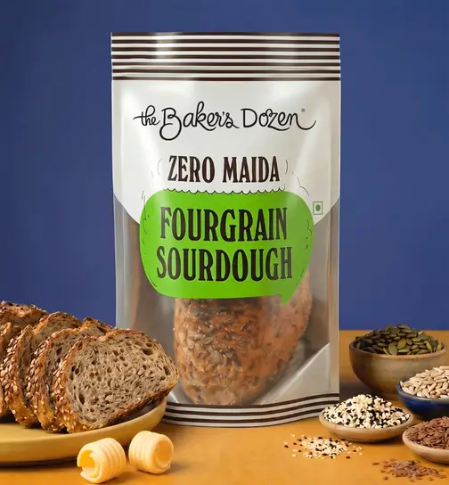 The Baker's Dozen Fourgrain Sourdough Bread, Zero Preservatives 380 g