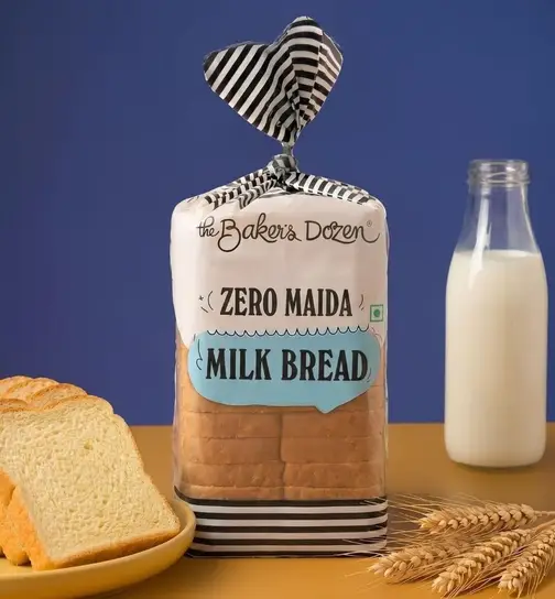 The Baker's Dozen Zero Maida Milk Bread, Zero Preservative 230 g